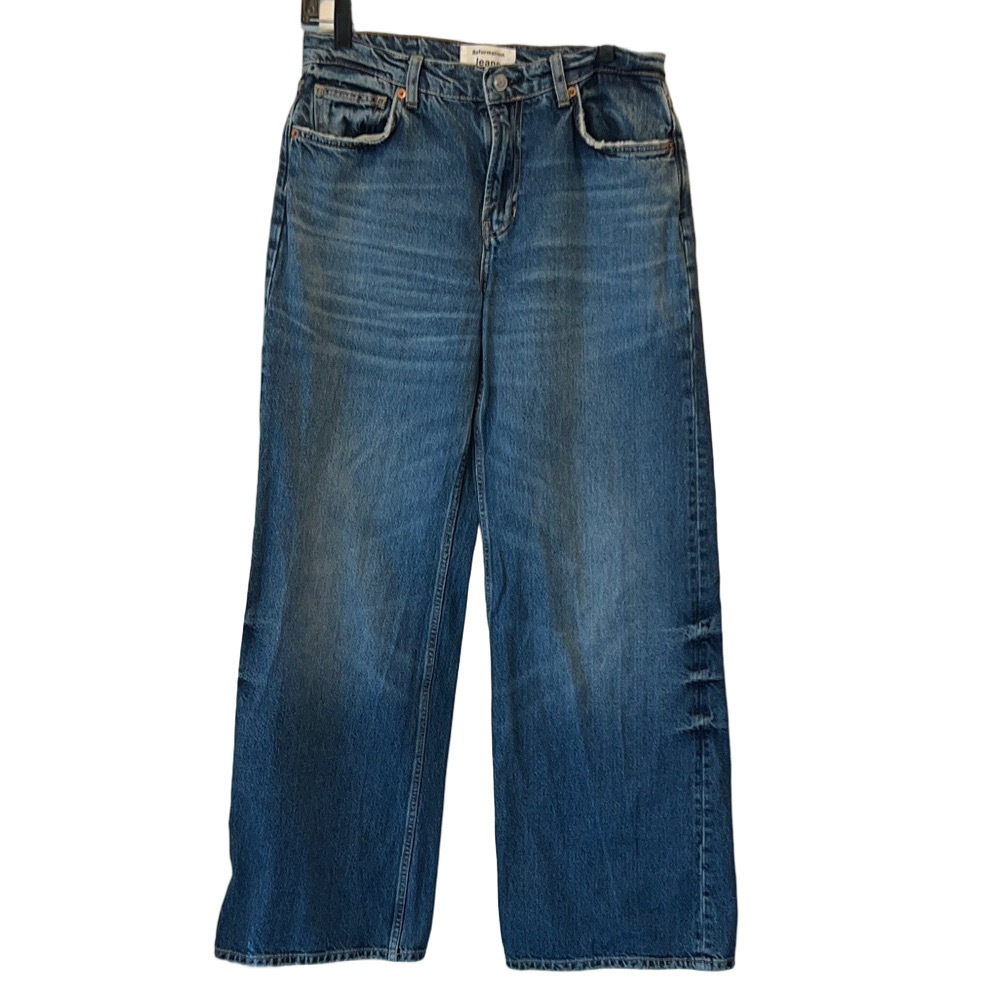 Reformation Cary Low Rise Slouchy Wide Leg Denim Jeans, Size 27